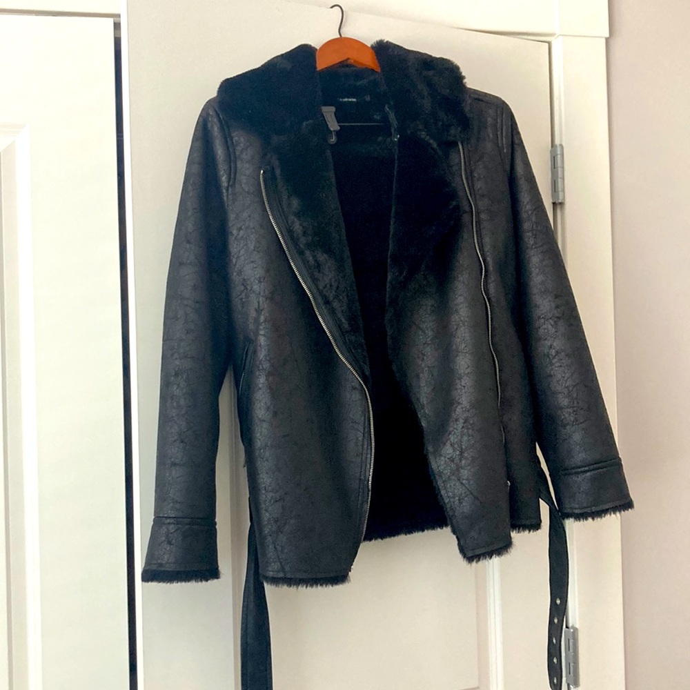 Black Shearling Lined Jacket - image 1